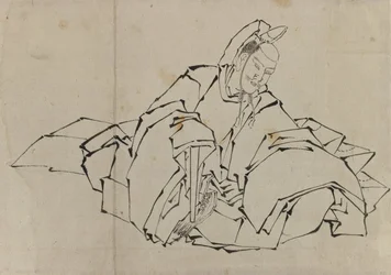 Disegno di nobile seduto in costume completo